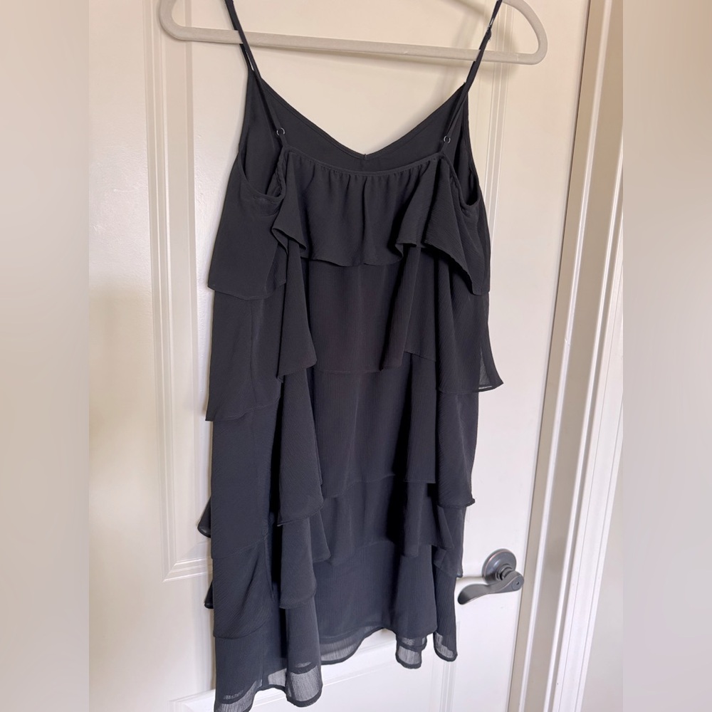 Madewell Black layered chiffon mini dress. Size small.